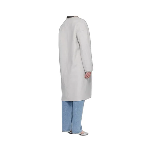 Gray Kerry Wool Cashmere Drap Oval Coat