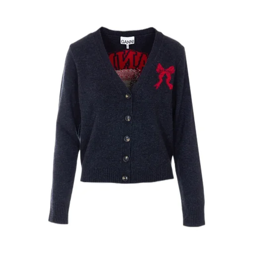 Ganni V-Neck Knitted Cardigan