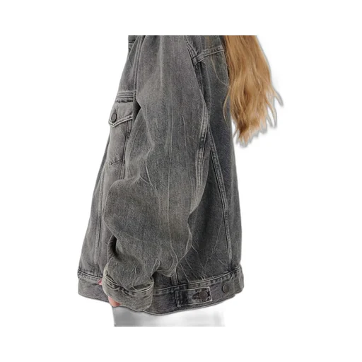 Hooded Denim Jacket Washed Black