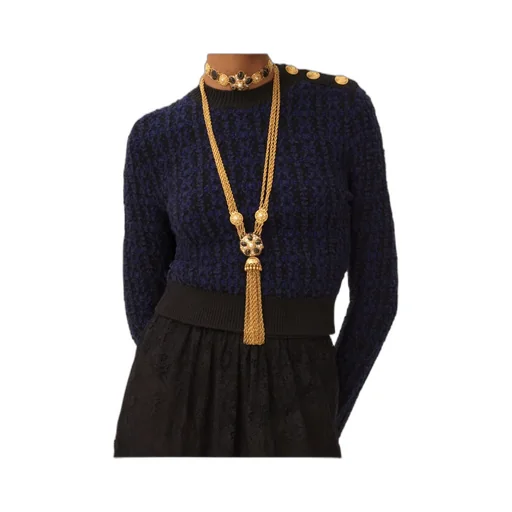 Boxy Mock-Neck Jumper In A Wool & Silk Knit