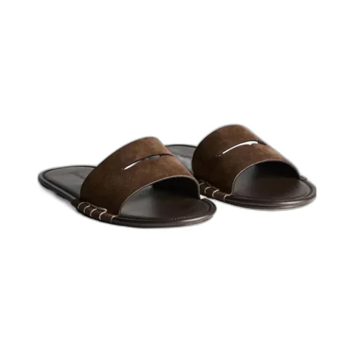 Loafer Mule Slides In Brown