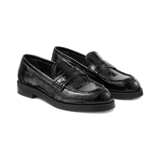 Ivy Crocodile-Embossed Loafers