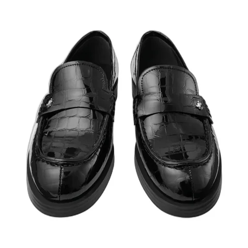 Ivy Crocodile-Embossed Loafers