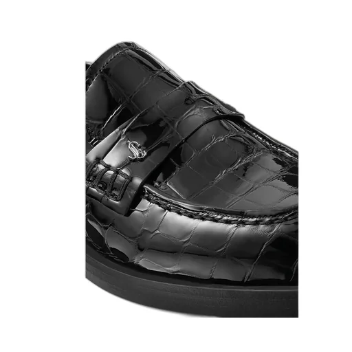 Ivy Crocodile-Embossed Loafers