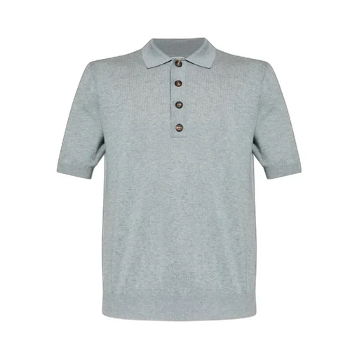 Eleventy Fine-Knit Short-Sleeved Polo Shirt