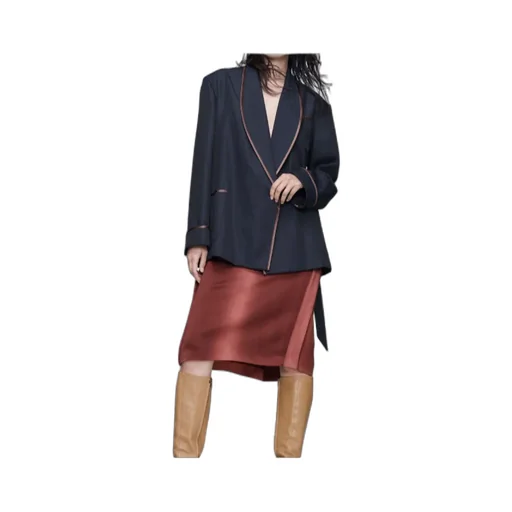 Maison Margiela Belted Piped Trim Blazer