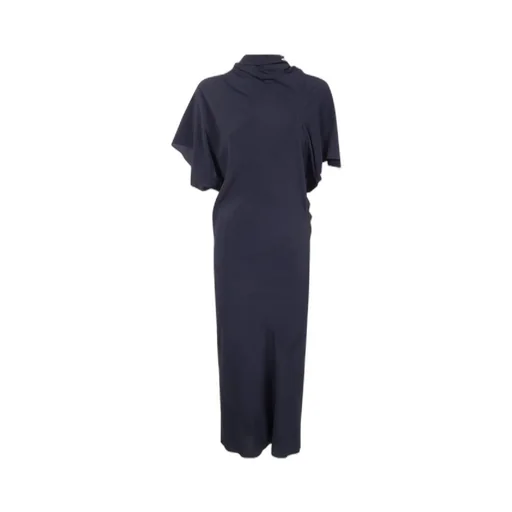 Rick Owens Asymmetric Neck Midi Dress