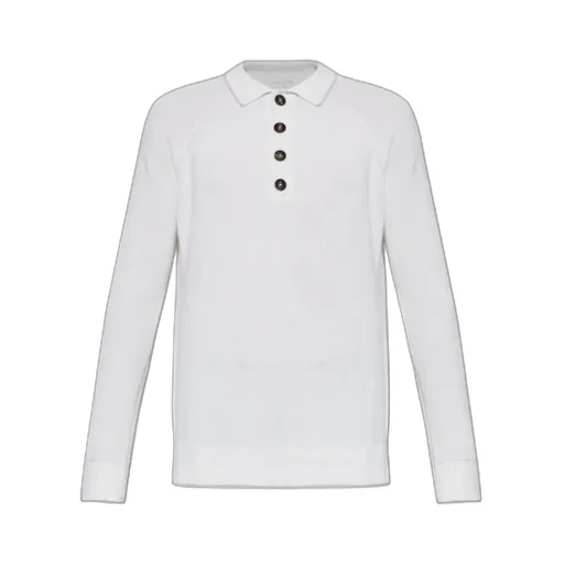 Eleventy Long Sleeve Knit Polo Shirt
