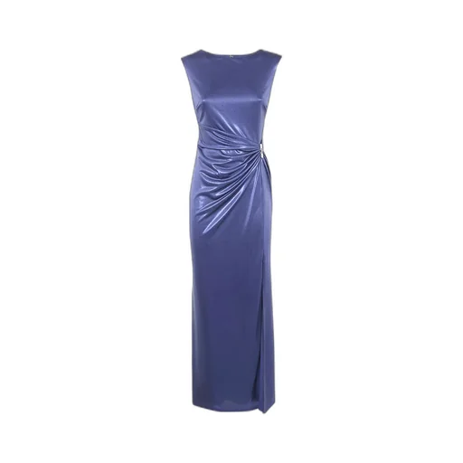 Lauren Ralph Lauren Metallic Effect Draped Embellished Dress