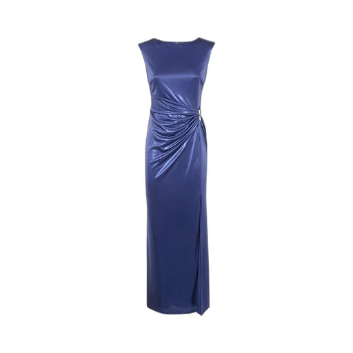 Lauren Ralph Lauren Metallic Effect Draped Embellished Dress