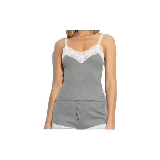 Vetements Lace Detailed Ribbed Singlet