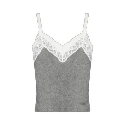 Vetements Lace Detailed Ribbed Singlet
