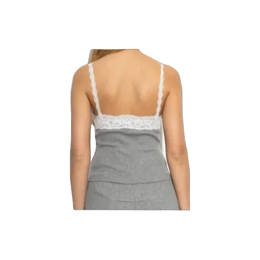 Vetements Lace Detailed Ribbed Singlet