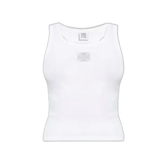 Vetements Logo Embellished Ribbed Tank Top