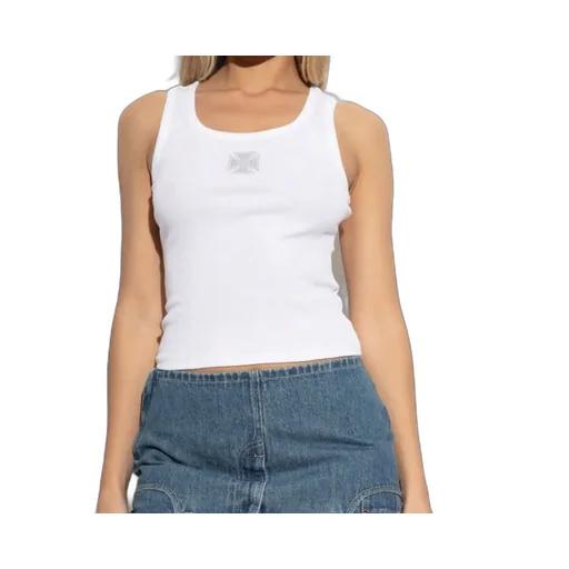 Vetements Logo Embellished Ribbed Tank Top