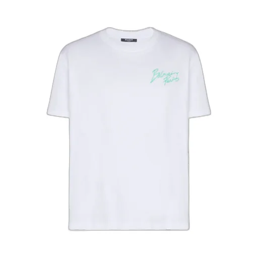 T-Shirt With Balmain Paris Brush Print