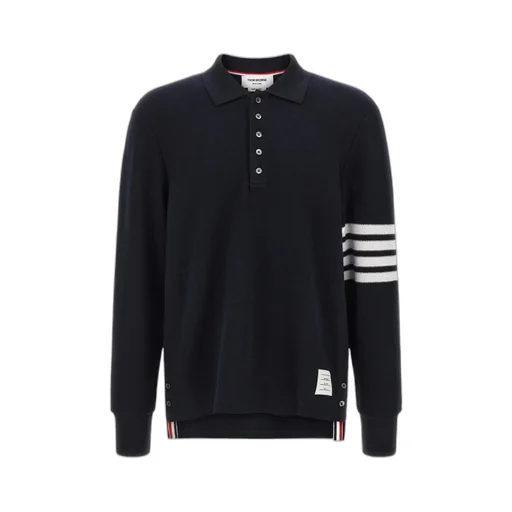Thom Browne 4-Bar Long-Sleeved Polo Shirt
