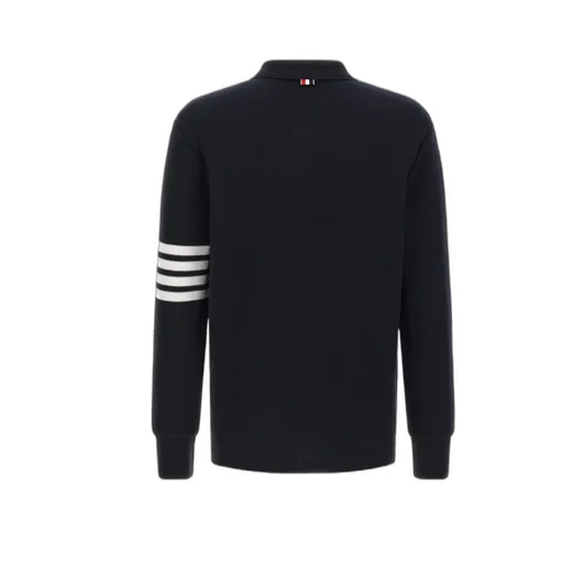 Thom Browne 4-Bar Long-Sleeved Polo Shirt