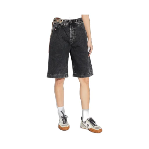 Diesel Logo Plaque Knee-Length Denim Shorts