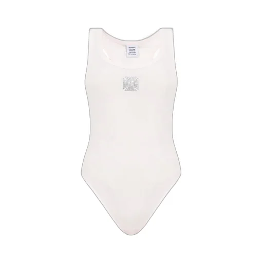 Vetements Logo Printed Ribbed Sleeveless Bodysuit