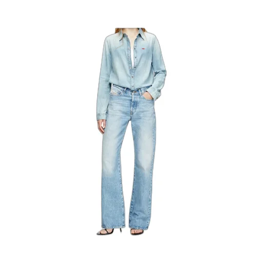 Diesel De-Eazy Logo Embroidered Denim Shirt