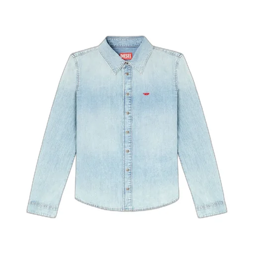 Diesel De-Eazy Logo Embroidered Denim Shirt