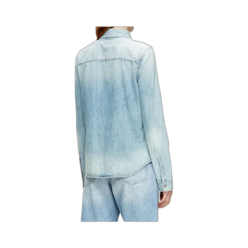 Diesel De-Eazy Logo Embroidered Denim Shirt