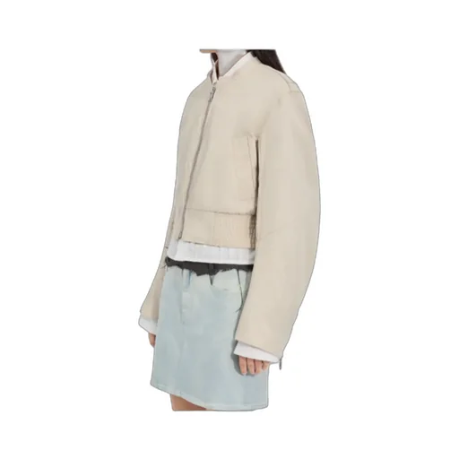 Mm6 Maison Margiela Zip-Up Cropped Bomber Jacket