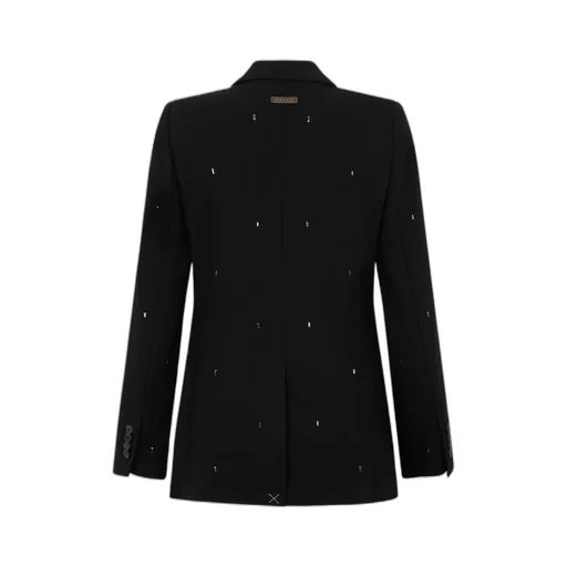 Crystal-Embellished Single-Breasted Blazer