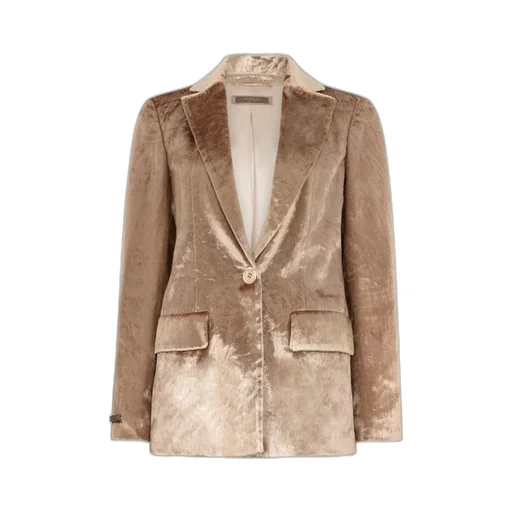 Velvet Single-Breasted Blazer