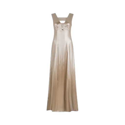 Laminated Flared Dress