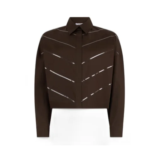 Cropped Sequin-Embellished Shirt