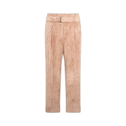 Paperbag Belted-Waist Corduroy Trousers