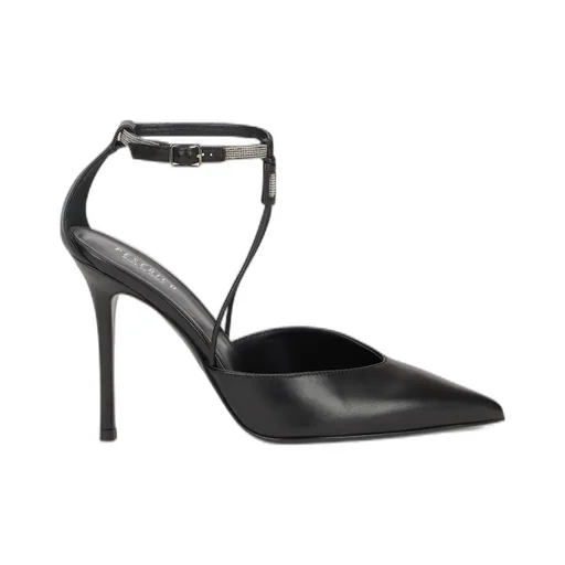 10Mm Rhinestone-Embellished Leather Pumps