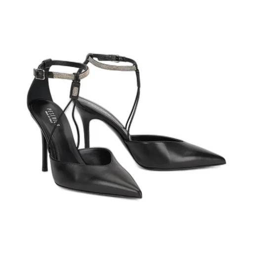 10Mm Rhinestone-Embellished Leather Pumps