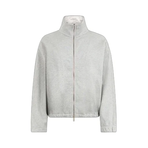 Mlange-Effect Zip-Up Fleece Sweatshirt