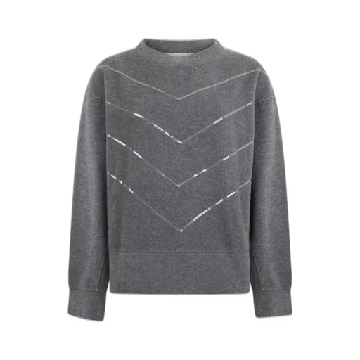 Sequin-Embellished Crew-Neck Sweatshirt