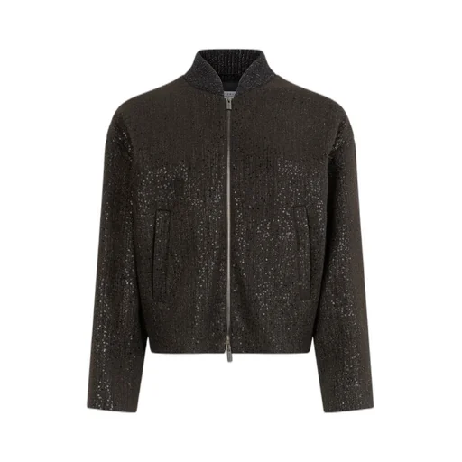 Sequin-Embellished Zip Jacket