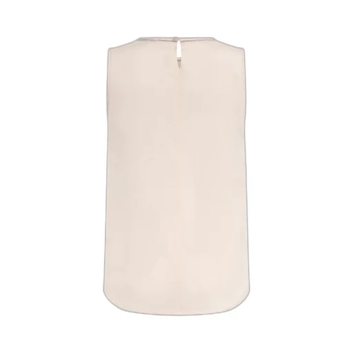 Beaded-Trim Sleeveless Silk Top