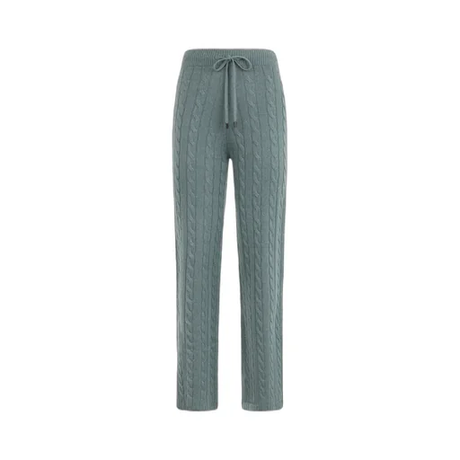 Drawstring Chunky-Knit Trousers