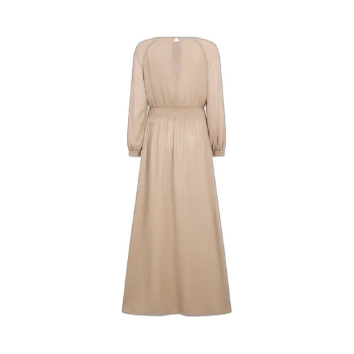 Satin-Finish Rhinestone-Embellished Long Dress