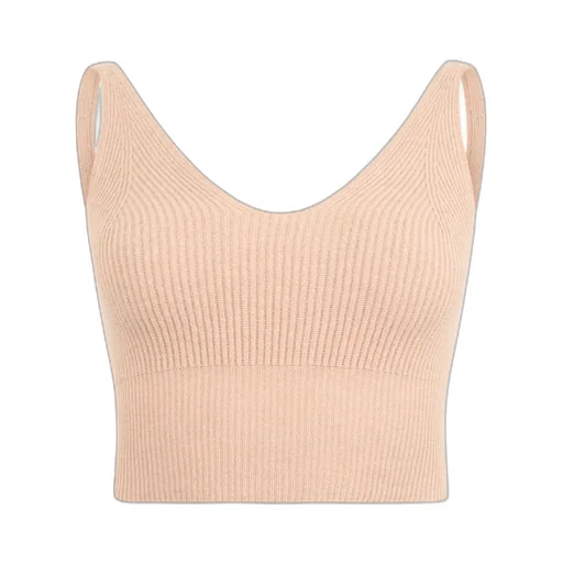 Ribbed-Knit U-Neck Tank Top