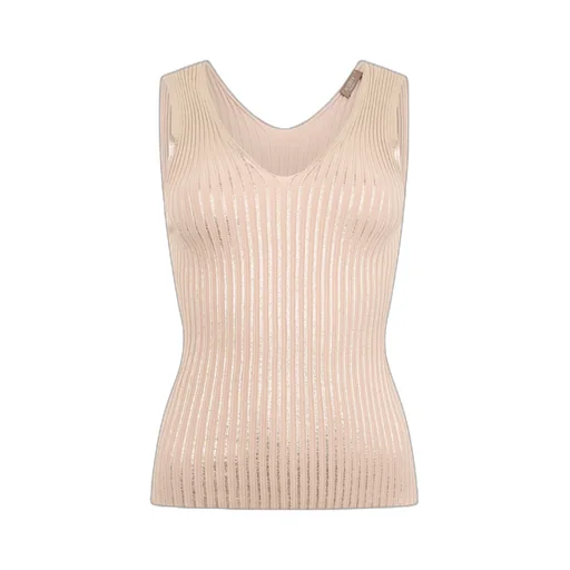 Ribbed-Knit V-Neck Top