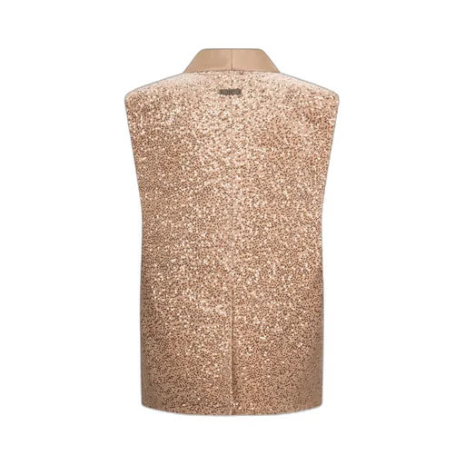 Sequin-Embellished Sleeveless Blazer