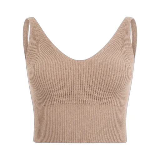 Ribbed V-Neck Crop Top