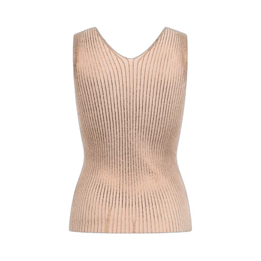 Metallic V-Neck Top