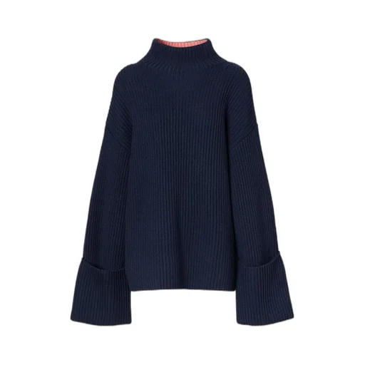 Ribbed-Knit Bell-Sleeve Jumper