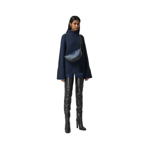 Ribbed-Knit Bell-Sleeve Jumper