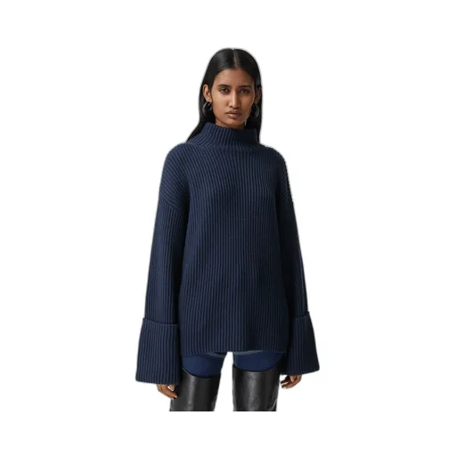 Ribbed-Knit Bell-Sleeve Jumper