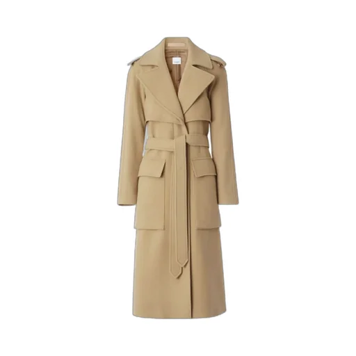 Pocket Detail Cashmere Trench Coat